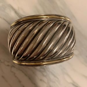 David Yurman Wide Silver & 18k Gold Cuff